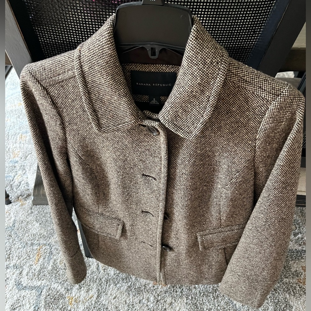Banana republic wool tweed coat